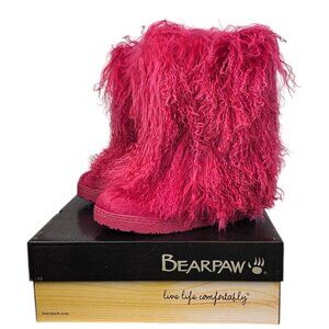 Bearpaw Boetis ll Mongolian Curly Lamb / Sheepskin, Electric Pink, Size 7, NIB